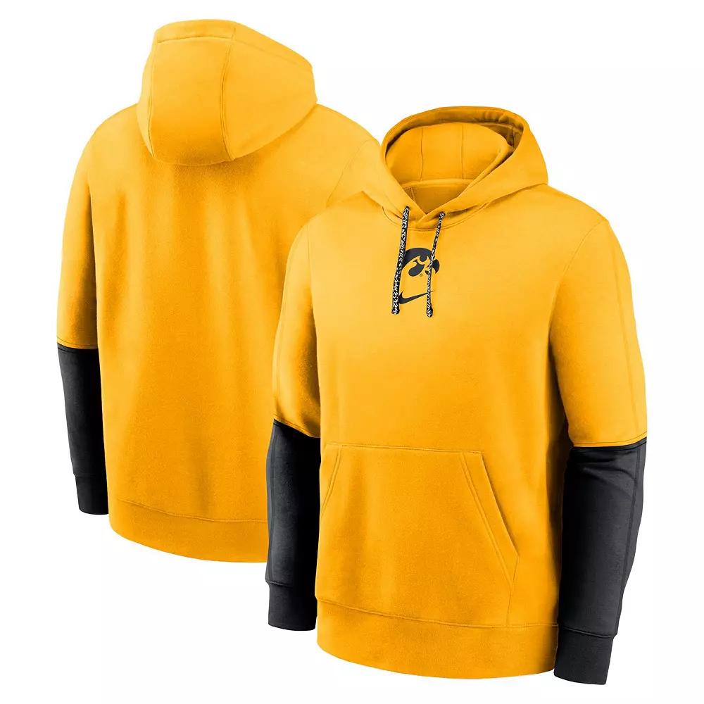 Men's Nike Gold/Black Iowa Hawkeyes 2024 Sideline Club Pullover Hoodie,  Product Image