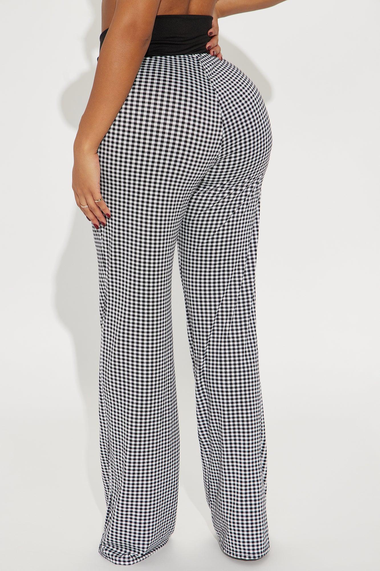 Do It For Me Gingham Flare Pant - Black Product Image