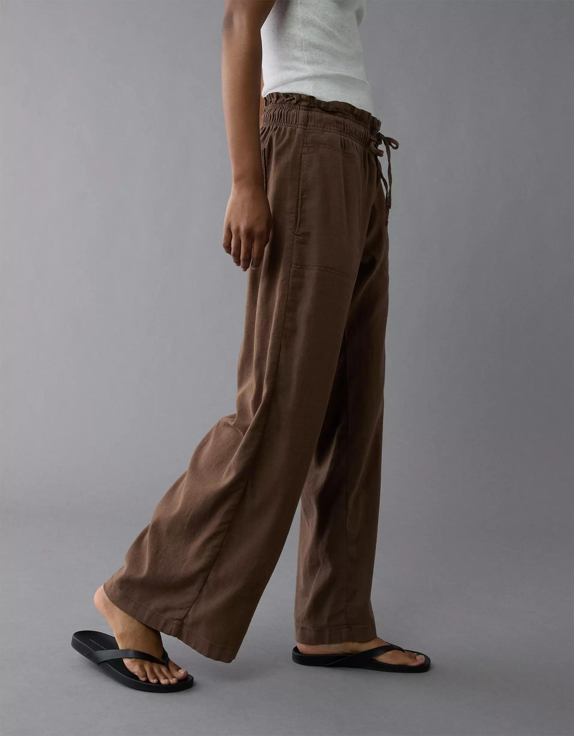 AE Dreamy Drape Linen-Blend Pull-On Pant Product Image