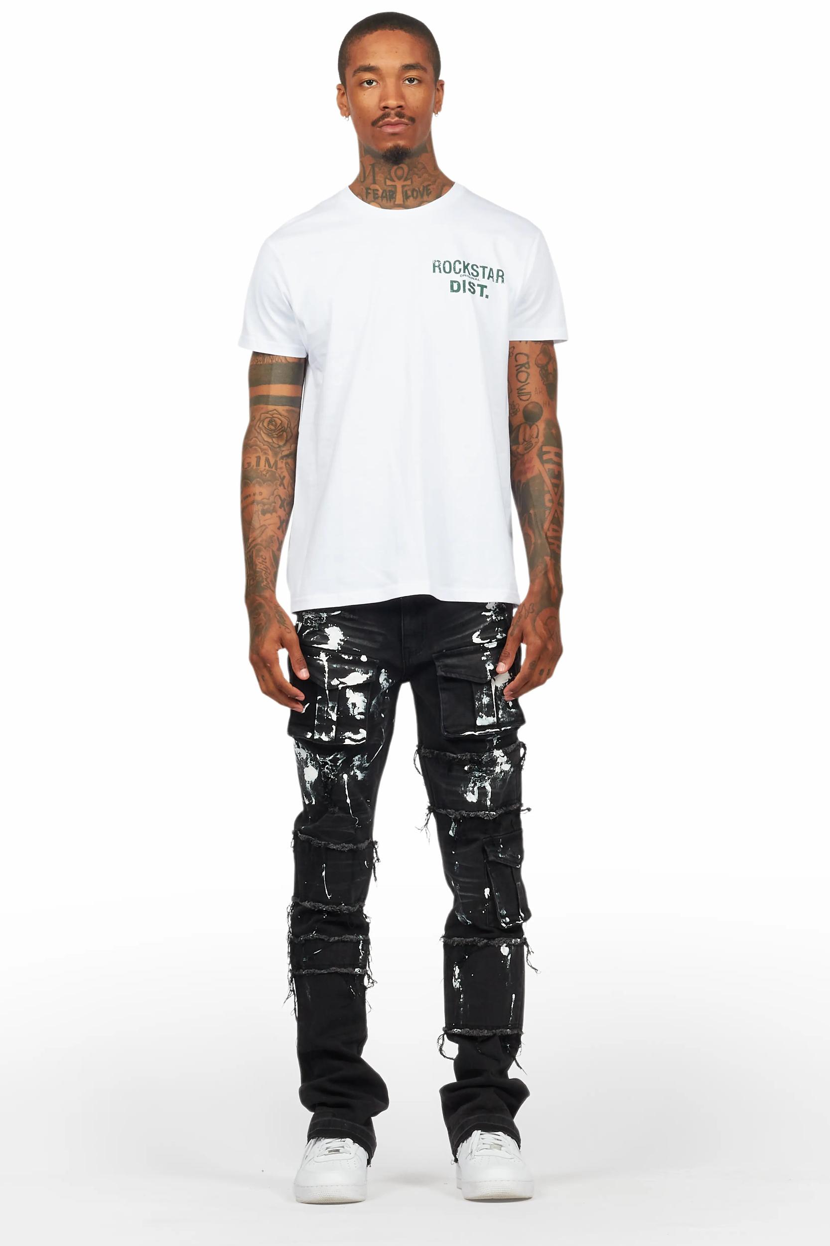 Folly Dark Grey Painter Stacked Flare Jean Male Product Image