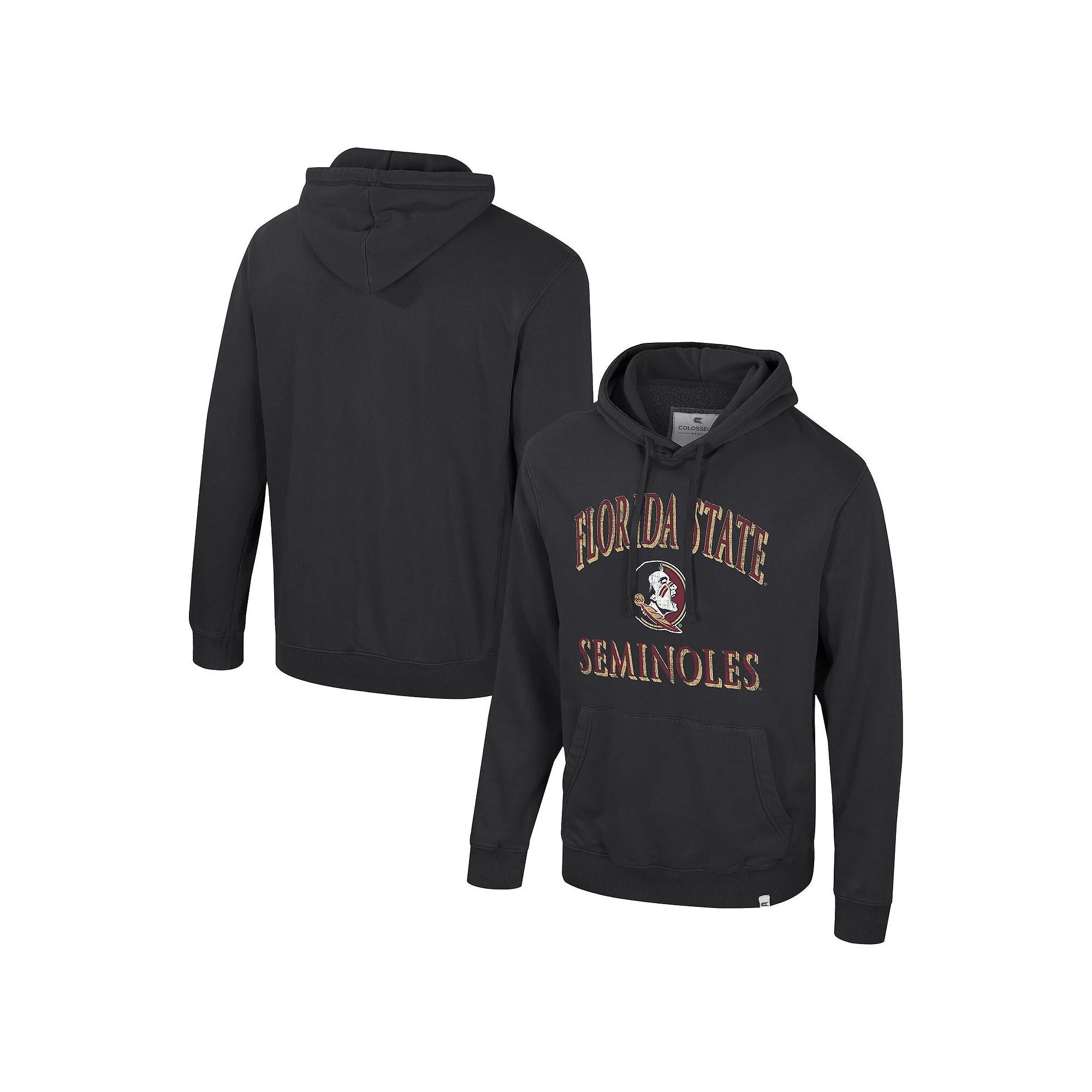 Men's Colosseum Black Florida State Seminoles Big & Tall Cap E-Tan Pullover Hoodie,  Product Image