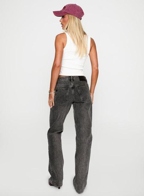 Better Half Low Rise Straight Leg Jeans Charcoal Product Image