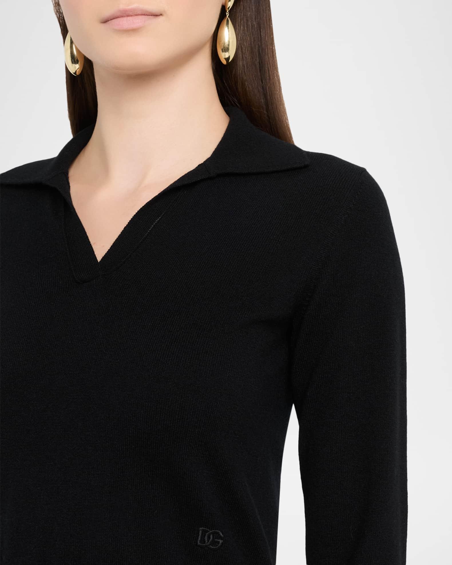 Cashmere Crop Henley Sweater Product Image