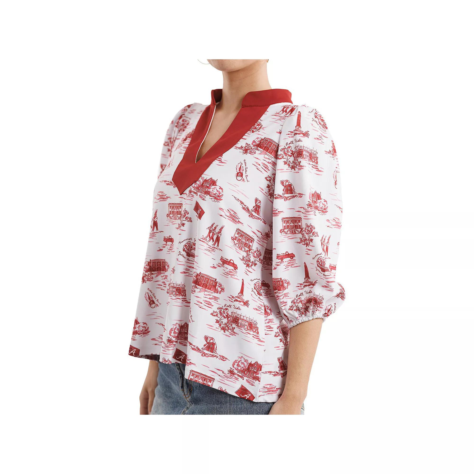 Women's Smith & Quinn Crimson/White Alabama Crimson Tide Tailgate Collection Eliza Top, Size: XS Product Image