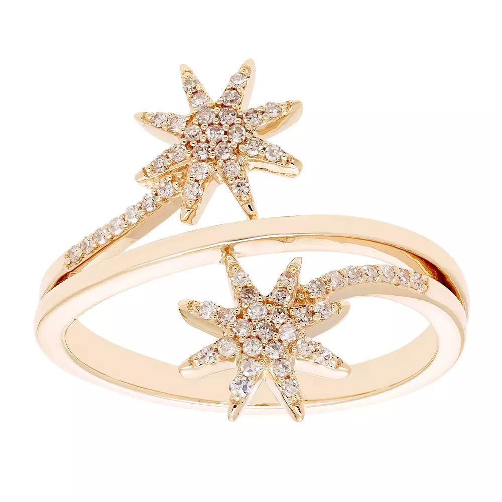 The Regal Collection 10k Gold 1/6 Carat T.W. Diamond Star Ring, Women's, Size: 7 Product Image