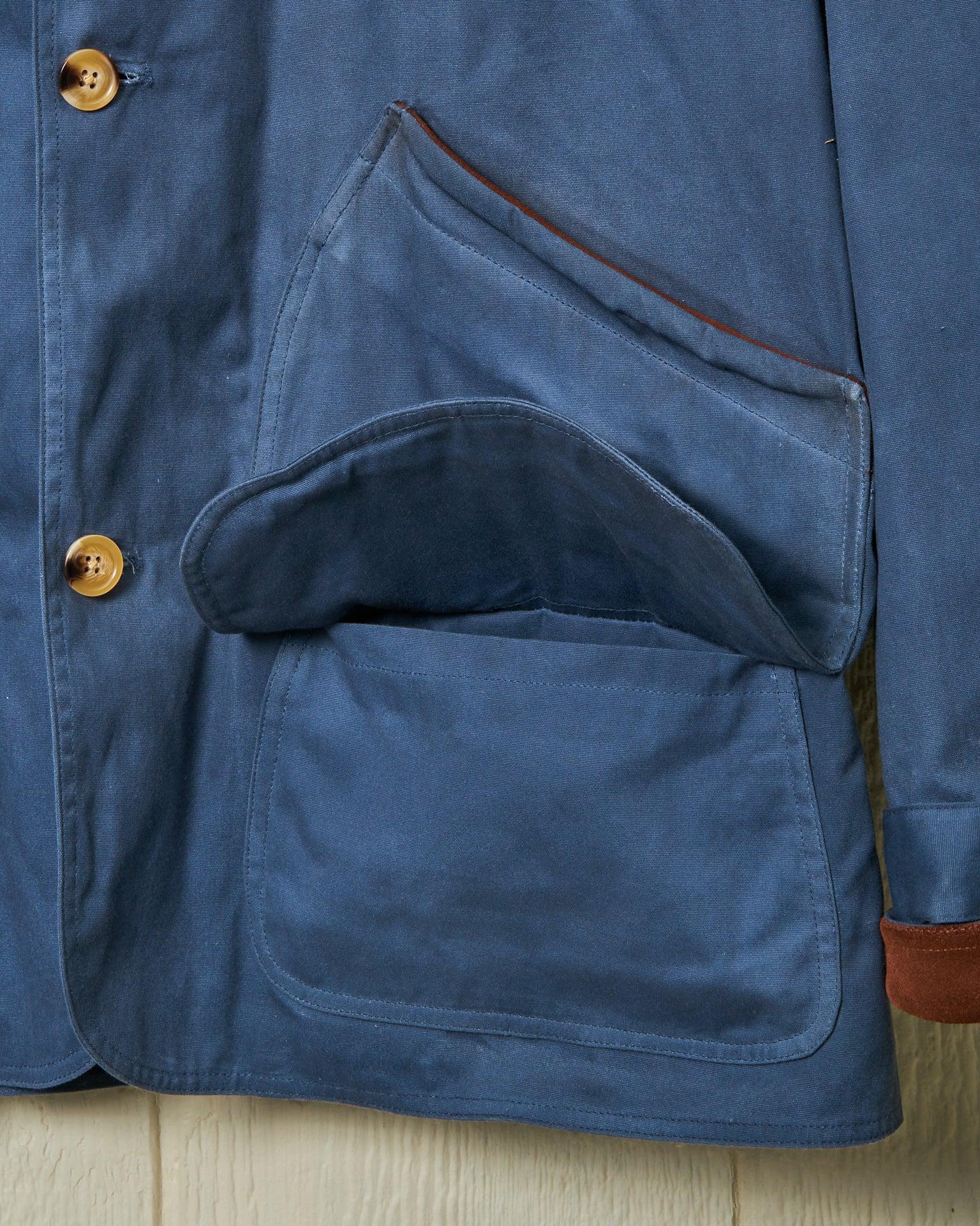 Gamekeeper Jacket in Navy Waxed Canvas Product Image