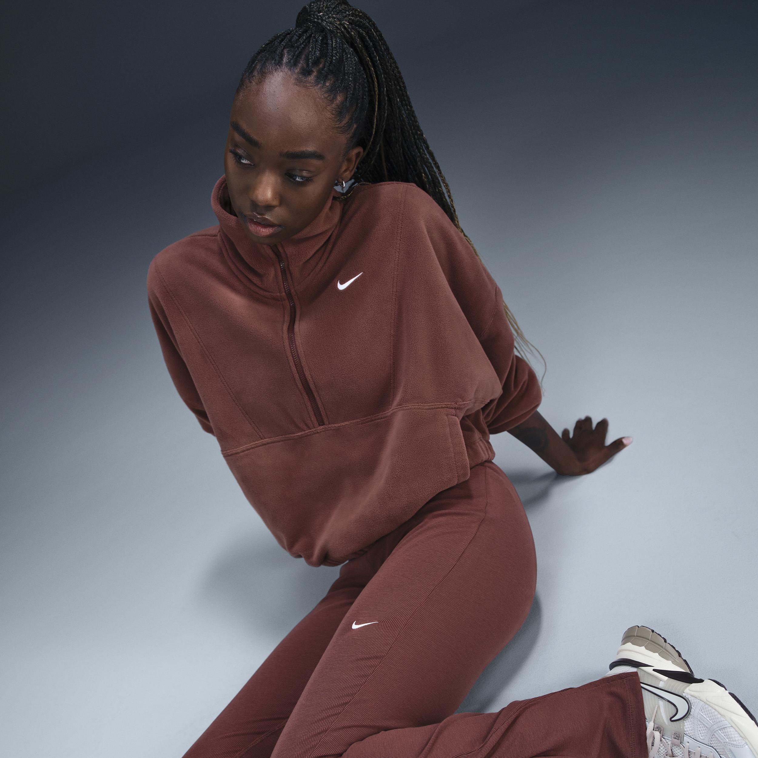 Nike Women's One Therma-FIT Oversized 1/2-Zip Fleece Top Product Image