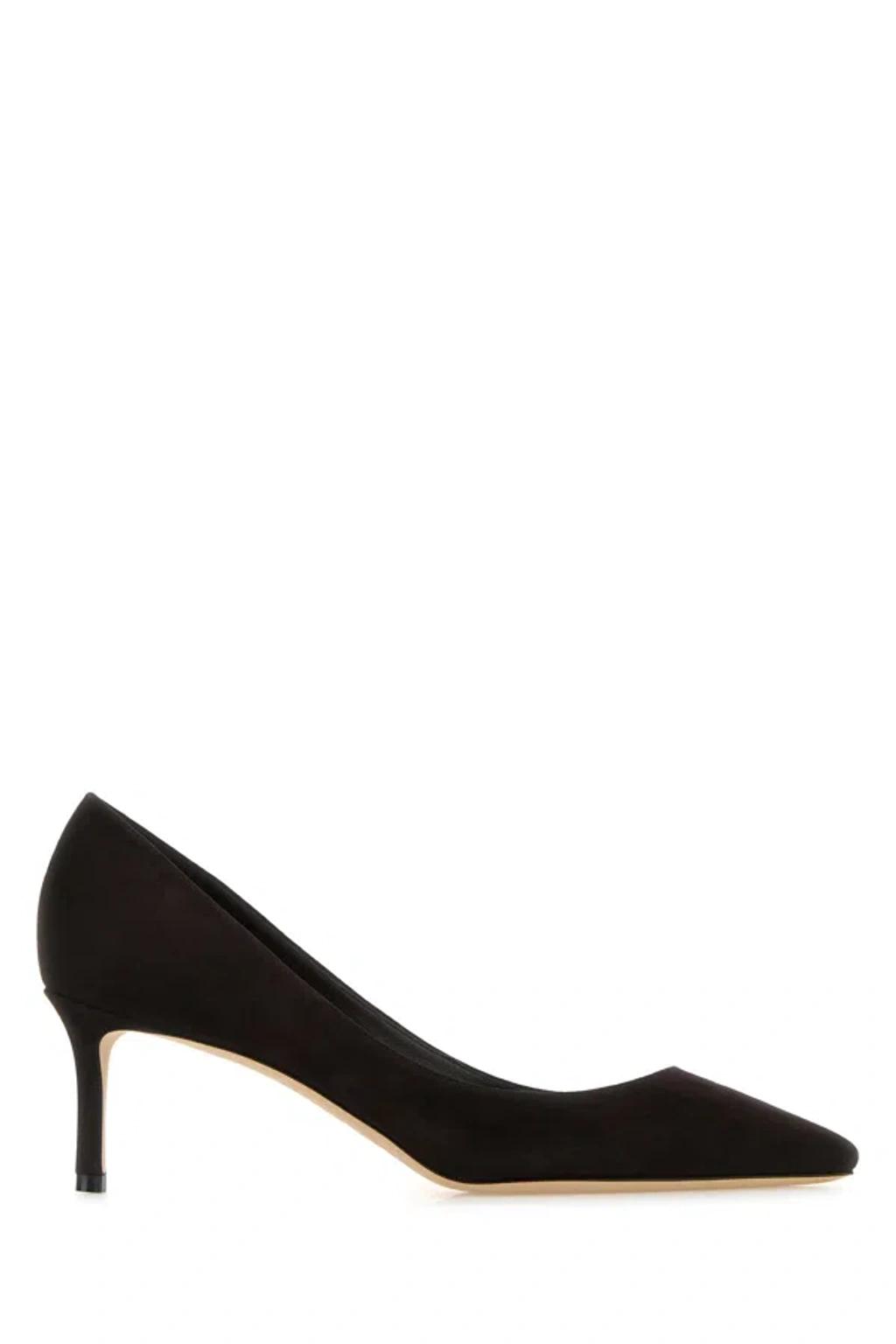 JIMMY CHOO Dark Brown Suede Pumps In Black Product Image