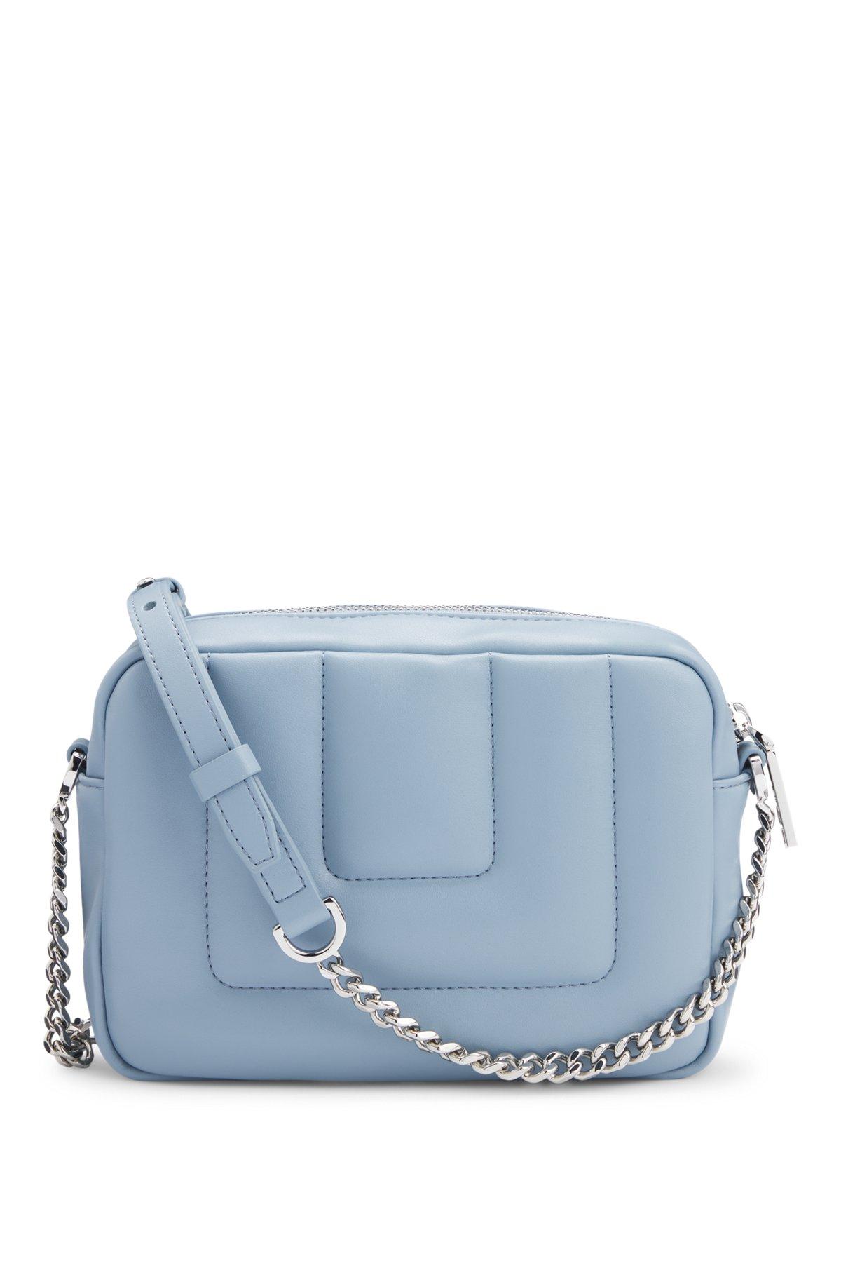 BOSS - Quilted crossbody bag with Double B monogram hardware - Light Blue Product Image