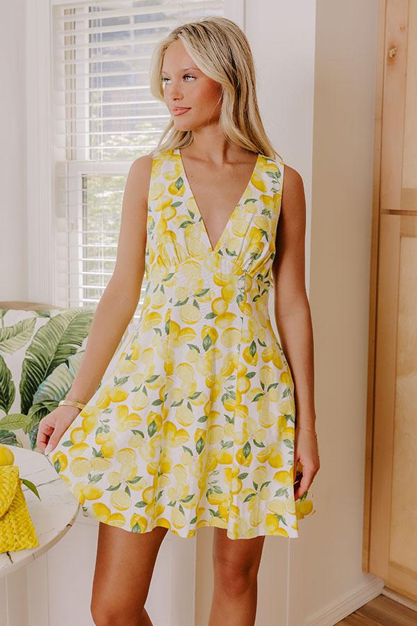 Citrus Chic Linen-Blend Mini Dress Product Image