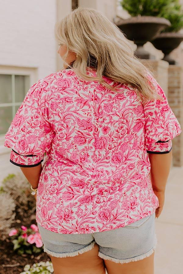 Sonoma Charm Floral Top in Pink Curves Product Image