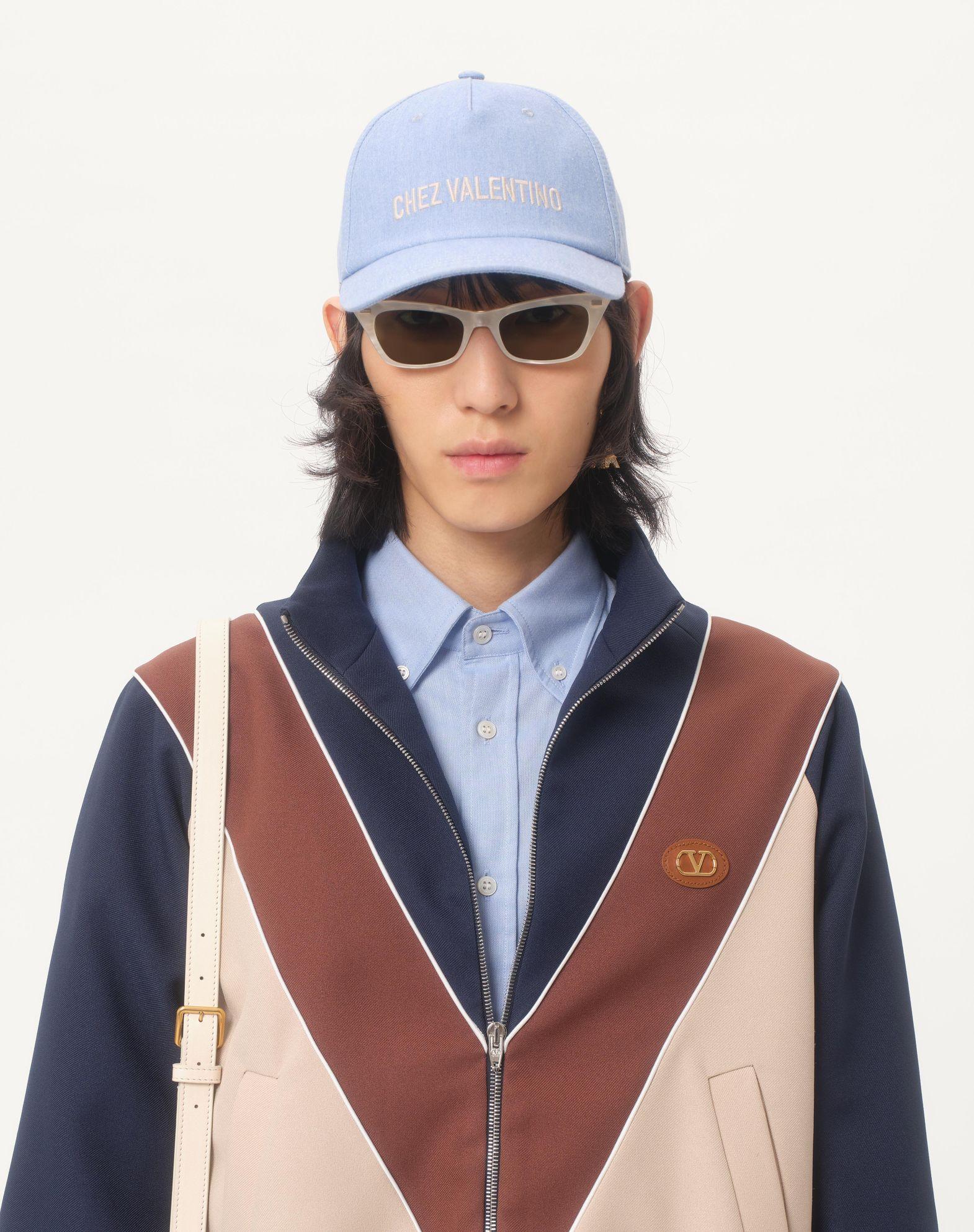 Nylon Sweatshirt With Zip And Vlogo Patch Product Image