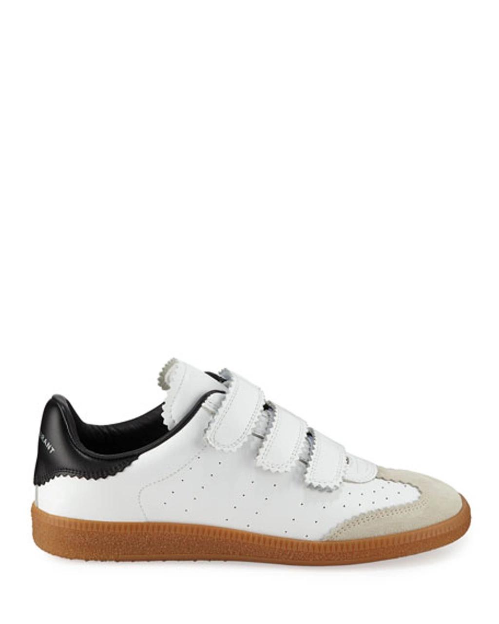 ISABEL MARANT Beth Suede-trimmed Leather Sneakers In White Product Image