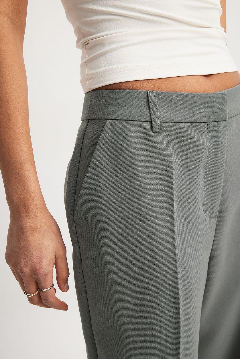 Tailored Mid Waist Suit Pants Product Image