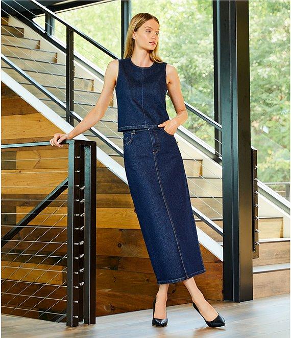 Antonio Melani Kaylee Coordinating Sleeveless Crew Neck Denim Blouse Product Image