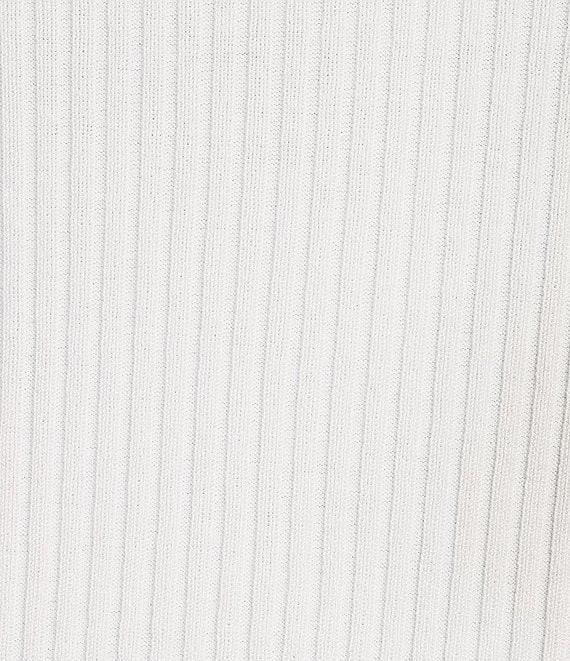 Leo & Nicole Ribbed Knit 3/4 Sleeve Open Front V-Neckline Cardigan Product Image