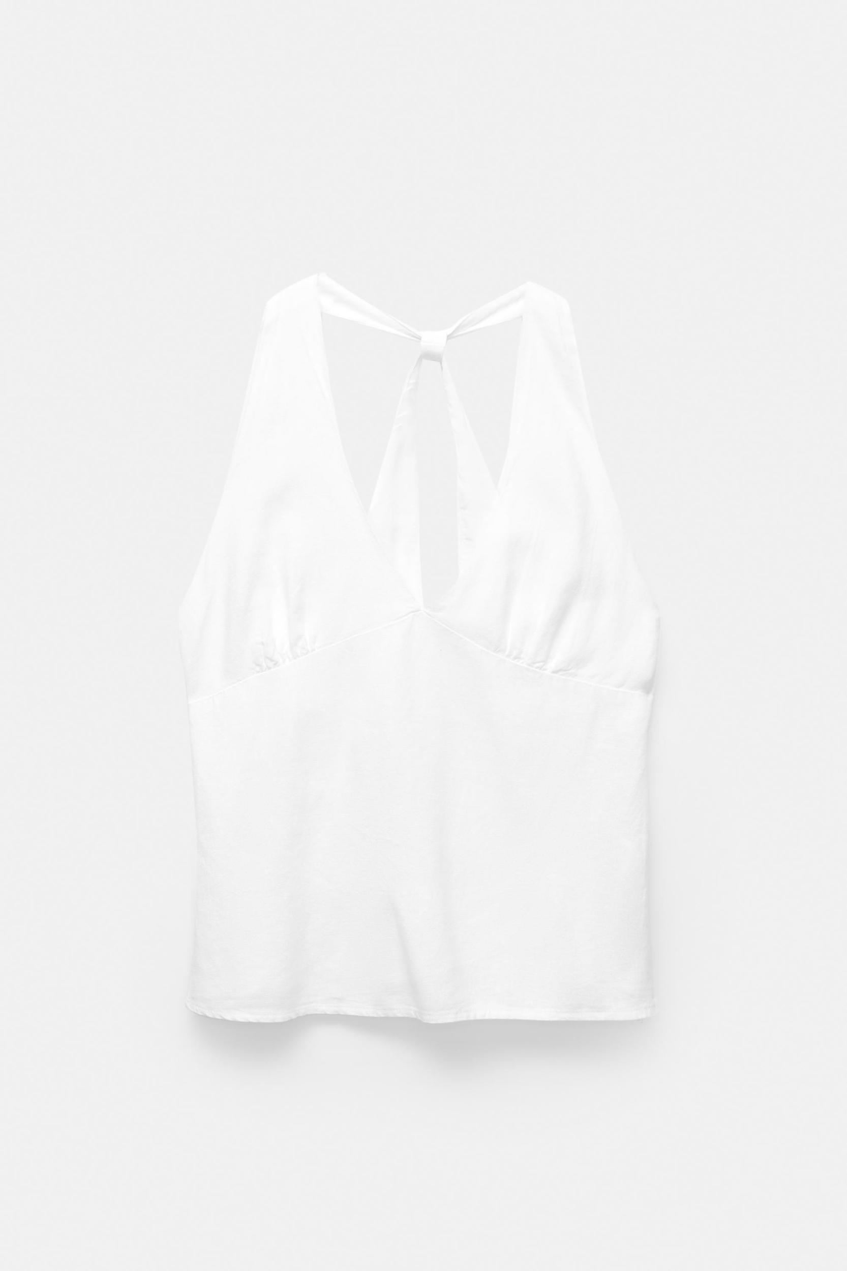 Linen blend halter top Product Image