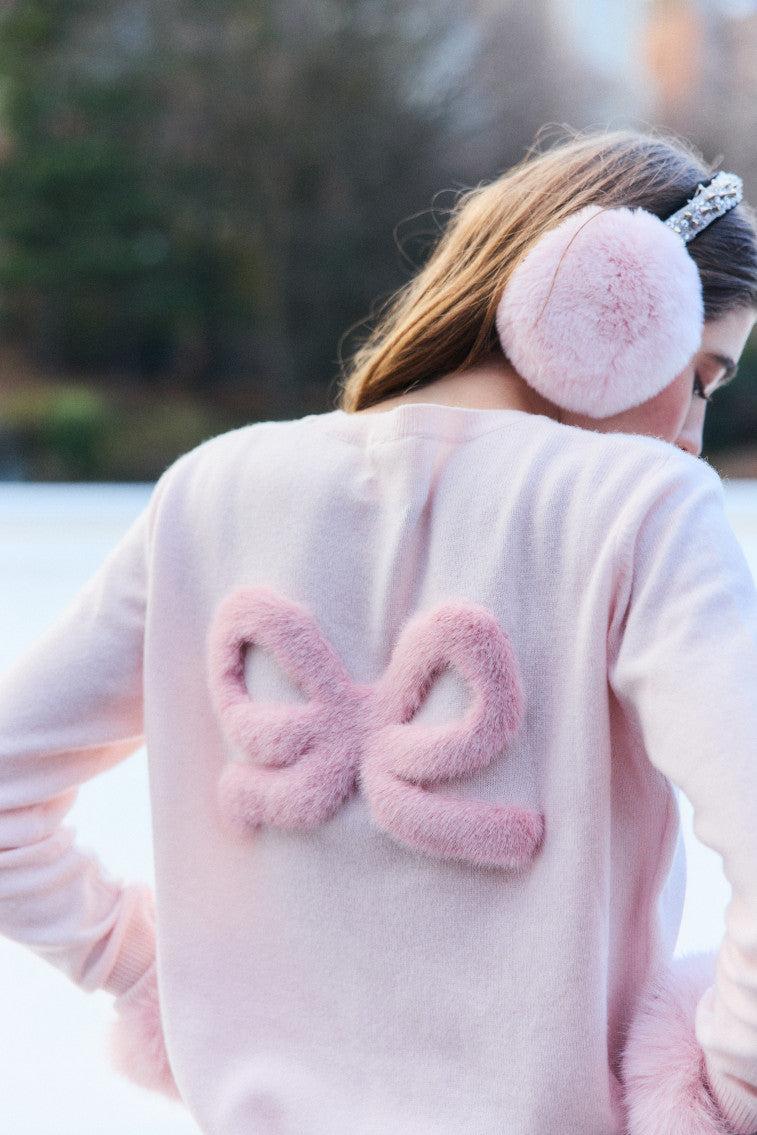 LoveShackFancy x MAX&MOI Piata Faux Fur Bow Sweater Product Image