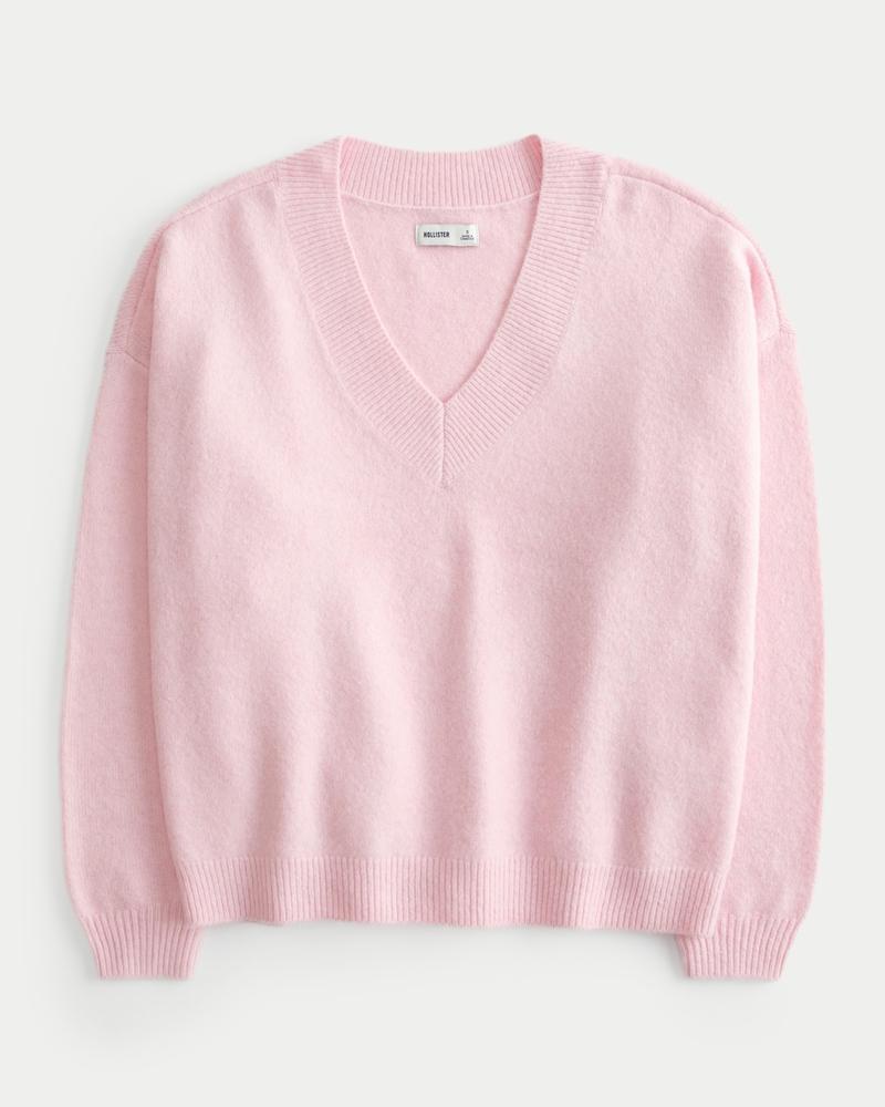 Hollister Comfy Cloud Oversized V-Neck Sweater Product Image