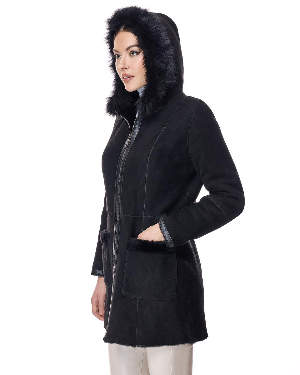 Shearling Lamb Jacket with Toscana Lamb Trim Hood Product Image