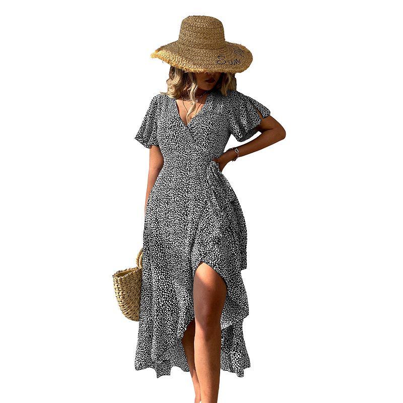 Women's Cupshe Flared Sleeve V-neck Ditsy Dress,  Product Image