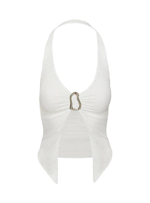 Moderna Halter Lace Top White Product Image