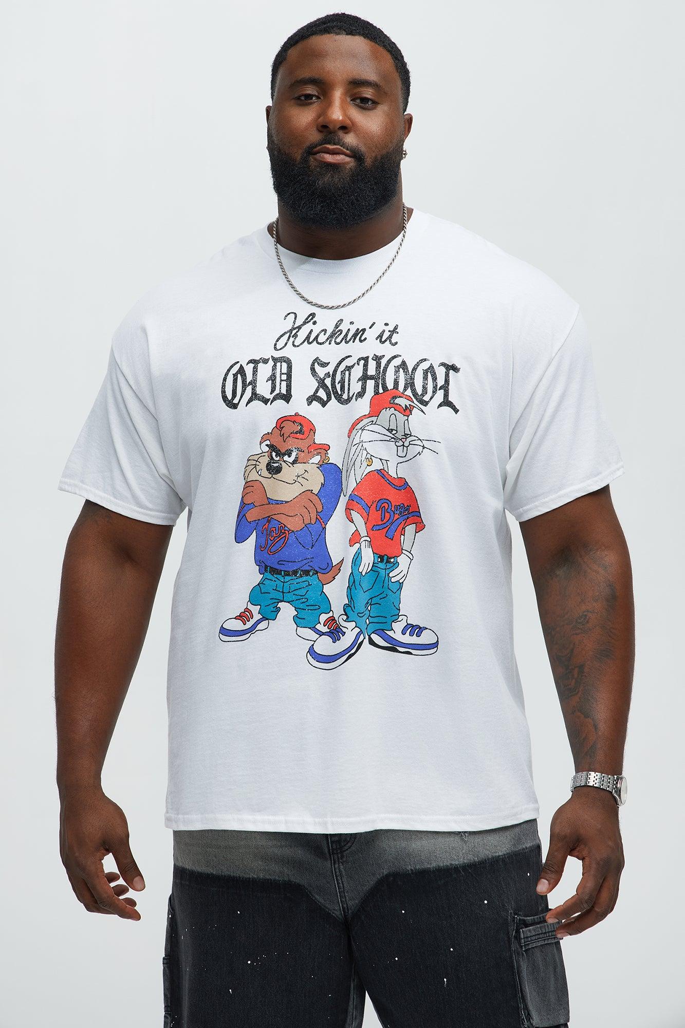 Looney Tunes Kickin It Old Skool  Short Sleeve Tee - White Male Product Image