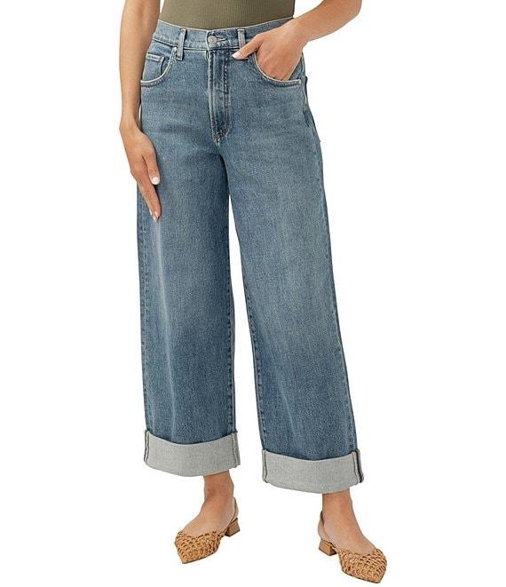 Silver Jeans Co. Be Easy High Rise Relaxed Fit Wide Leg Cuffed Jeans Product Image