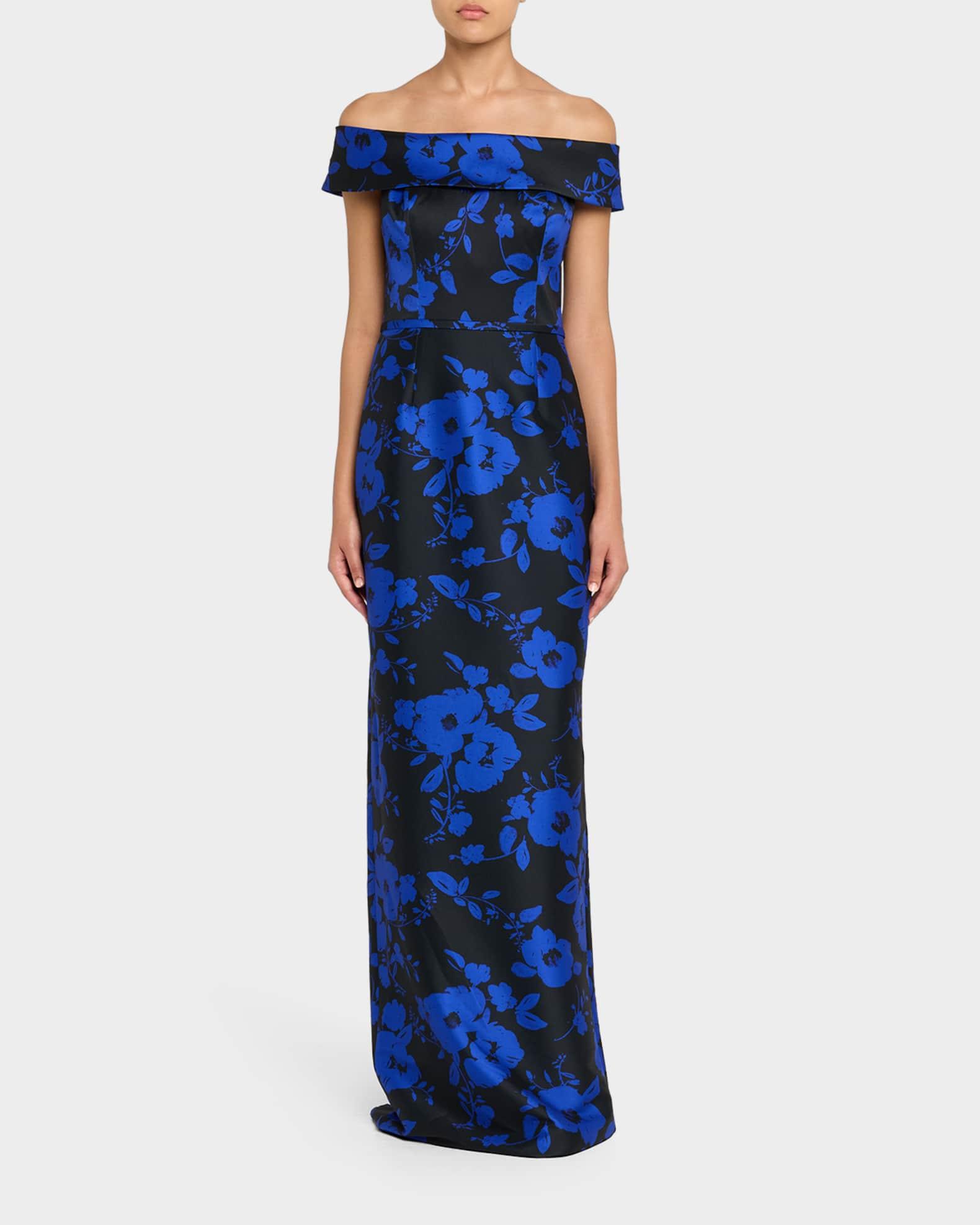 Off-Shoulder Mikado Column Gown Product Image