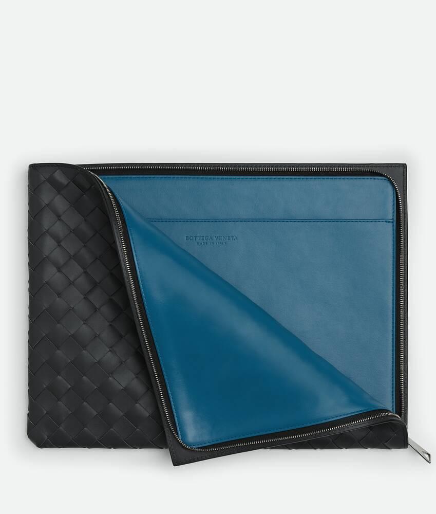 Men's Intrecciato Half Zipped Pouch in Ardoise/deep pacific Product Image