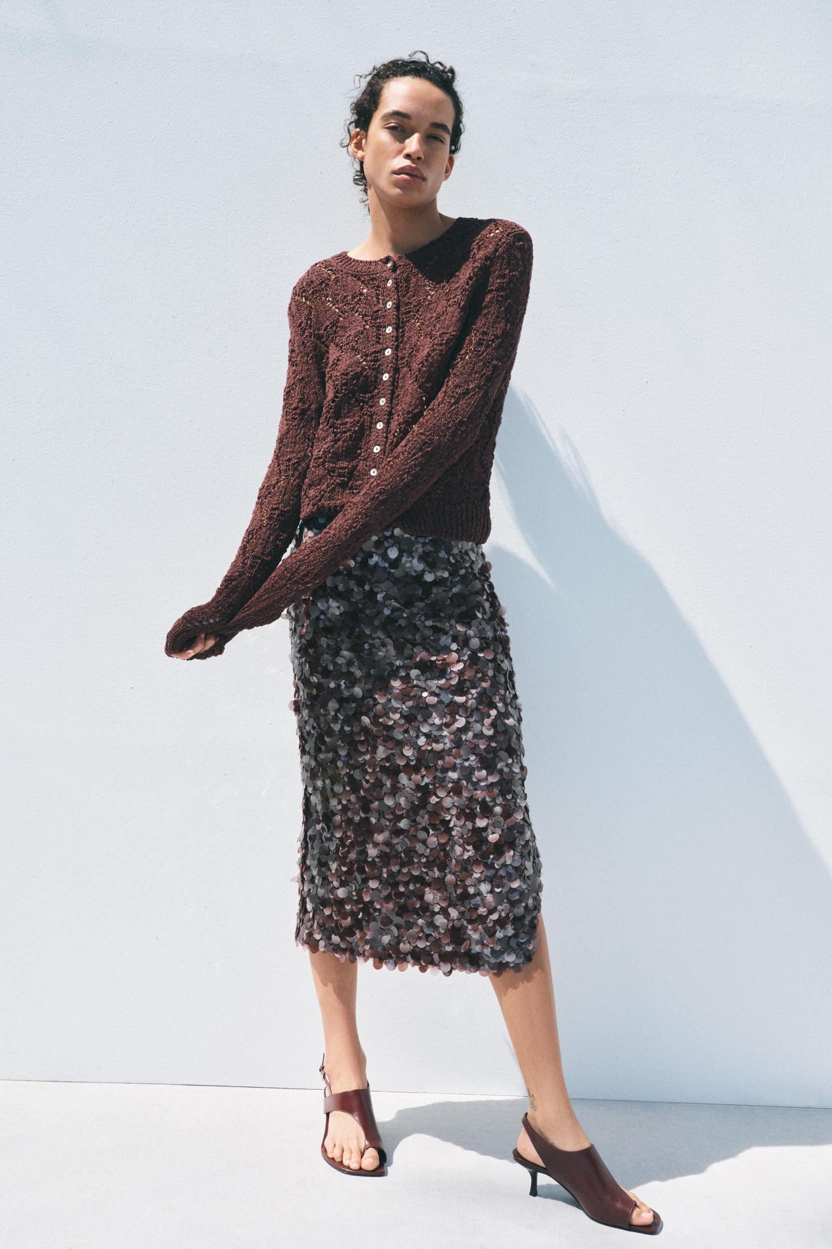 SEQUIN MIDI SKIRT Product Image