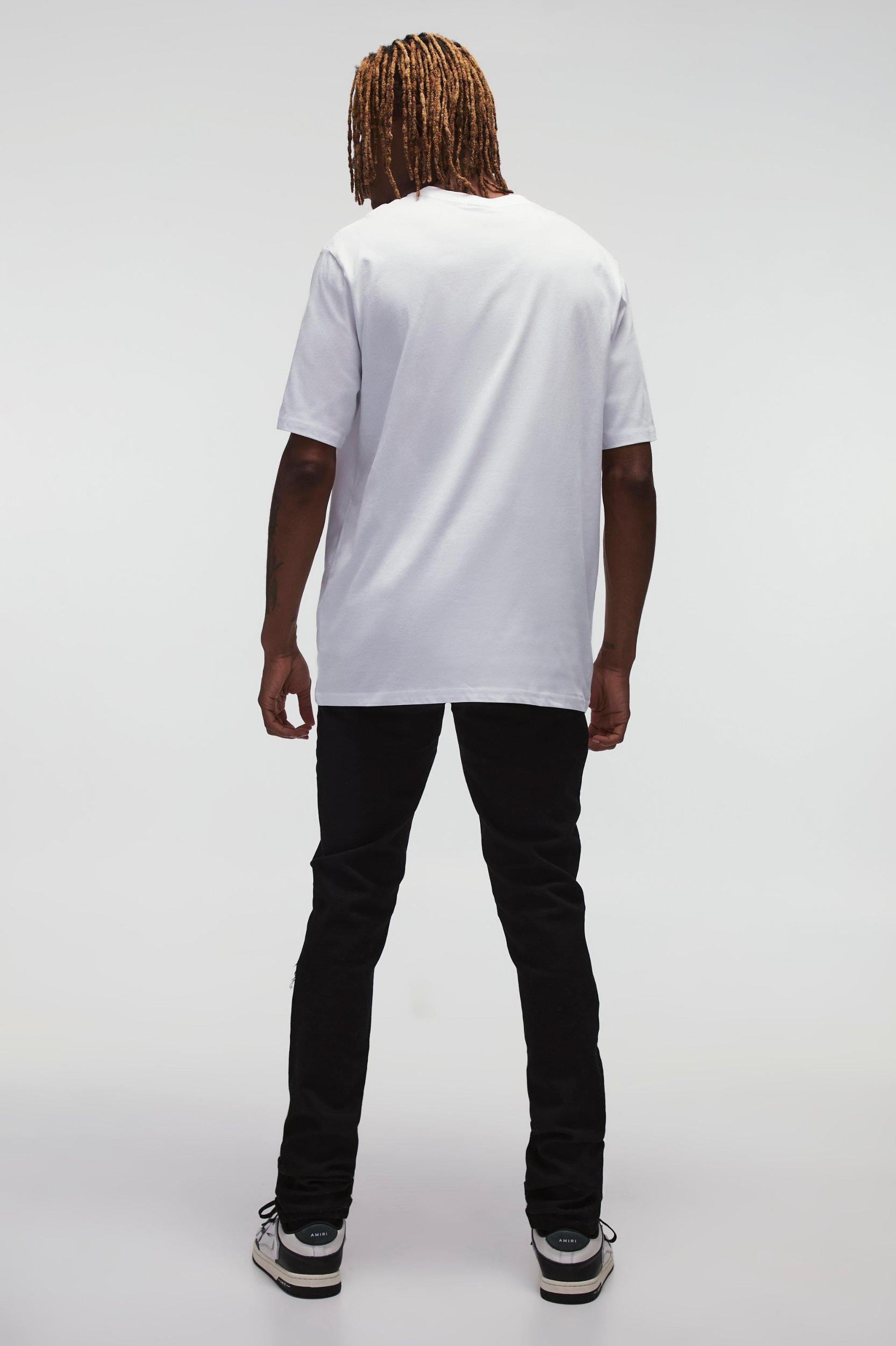 Tall Stretch Skinny Stacked Ripped Knee Jeans | boohooMAN USA Product Image