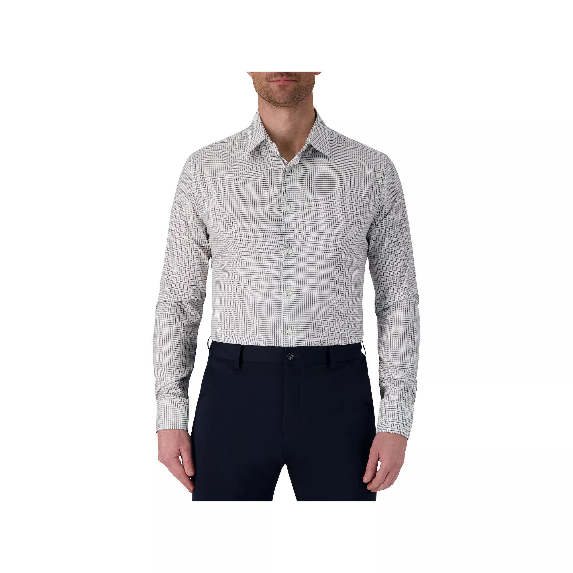 Men's Report Collection Slim-Fit Performance Dress Shirt, Size: 16.5-34/35, White Geo Product Image