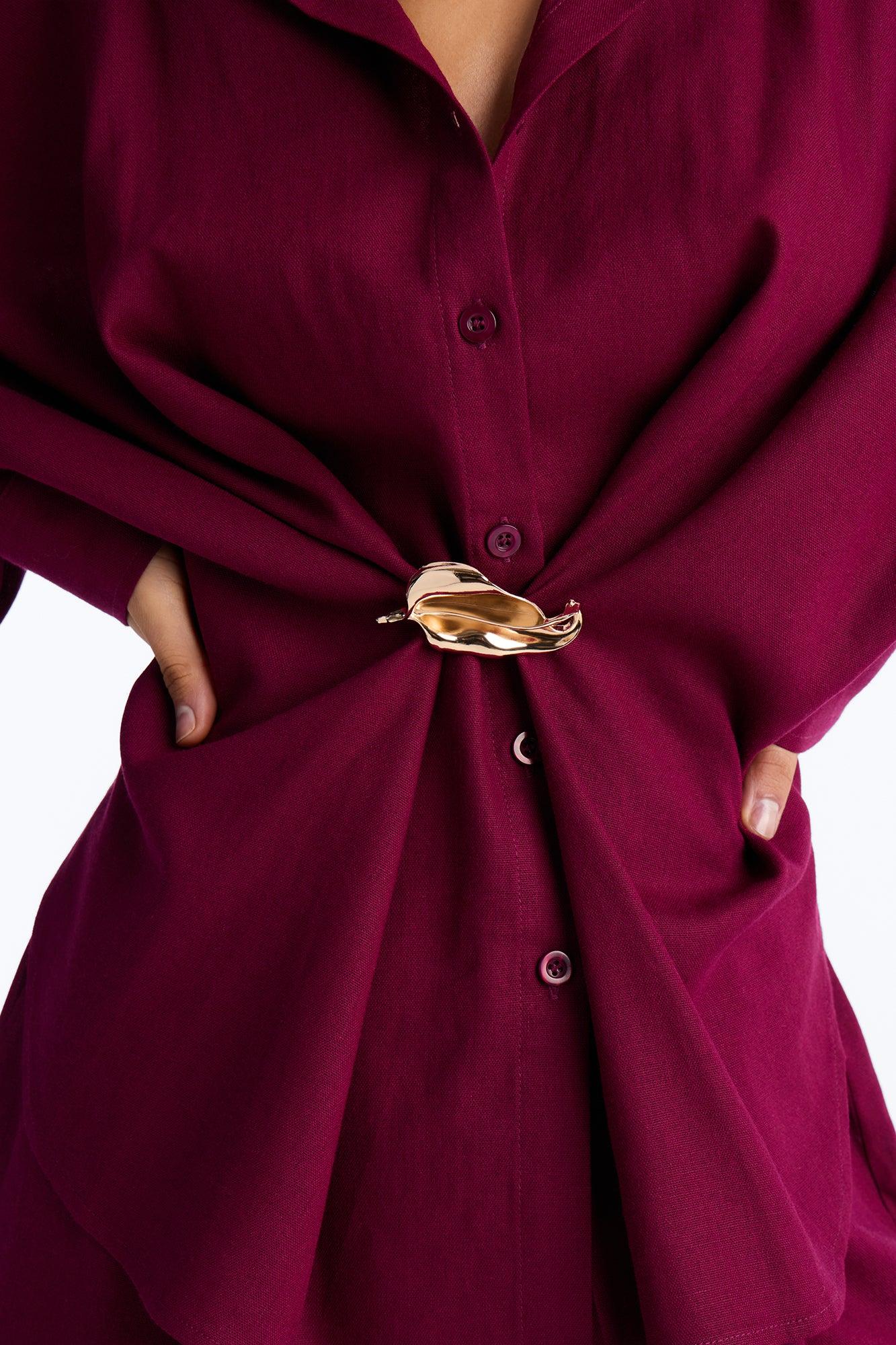 Dahlia 3 Piece Short Set - Plum Female Product Image