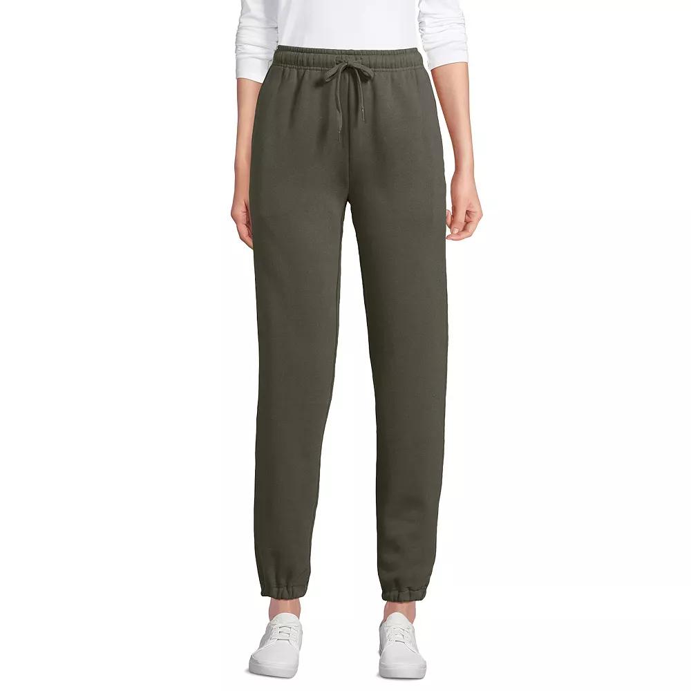 Petite Lands' End Fleece High-Rise Jogger Pants, Women's,  Product Image