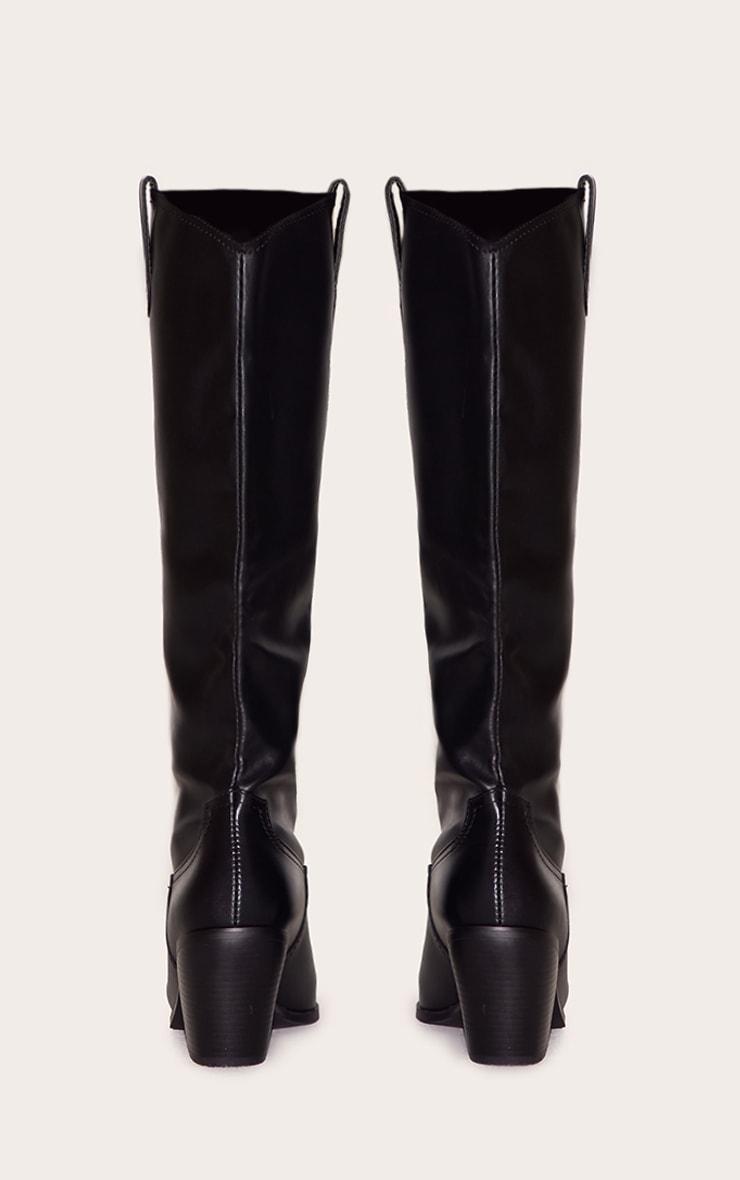 Black Mid Calf Cowboy Boots Product Image