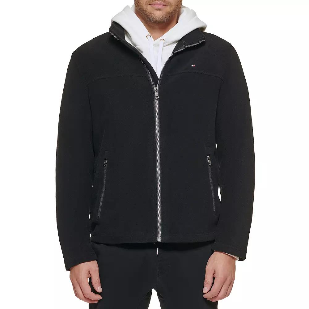 Big & Tall Tommy Hilfiger Fleece Jacket with Stand Collar, Men's,  Product Image