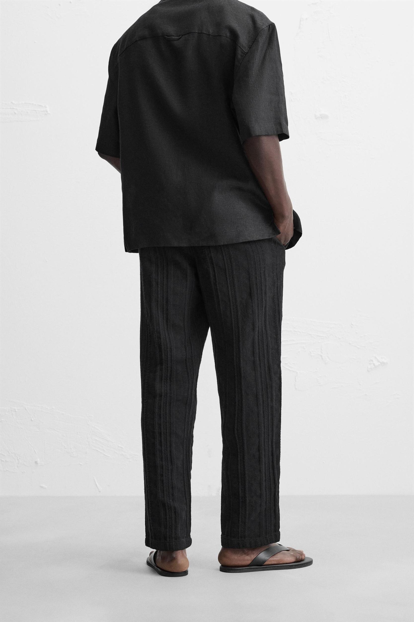 TEXTURED RELAXED FIT PANTS Product Image