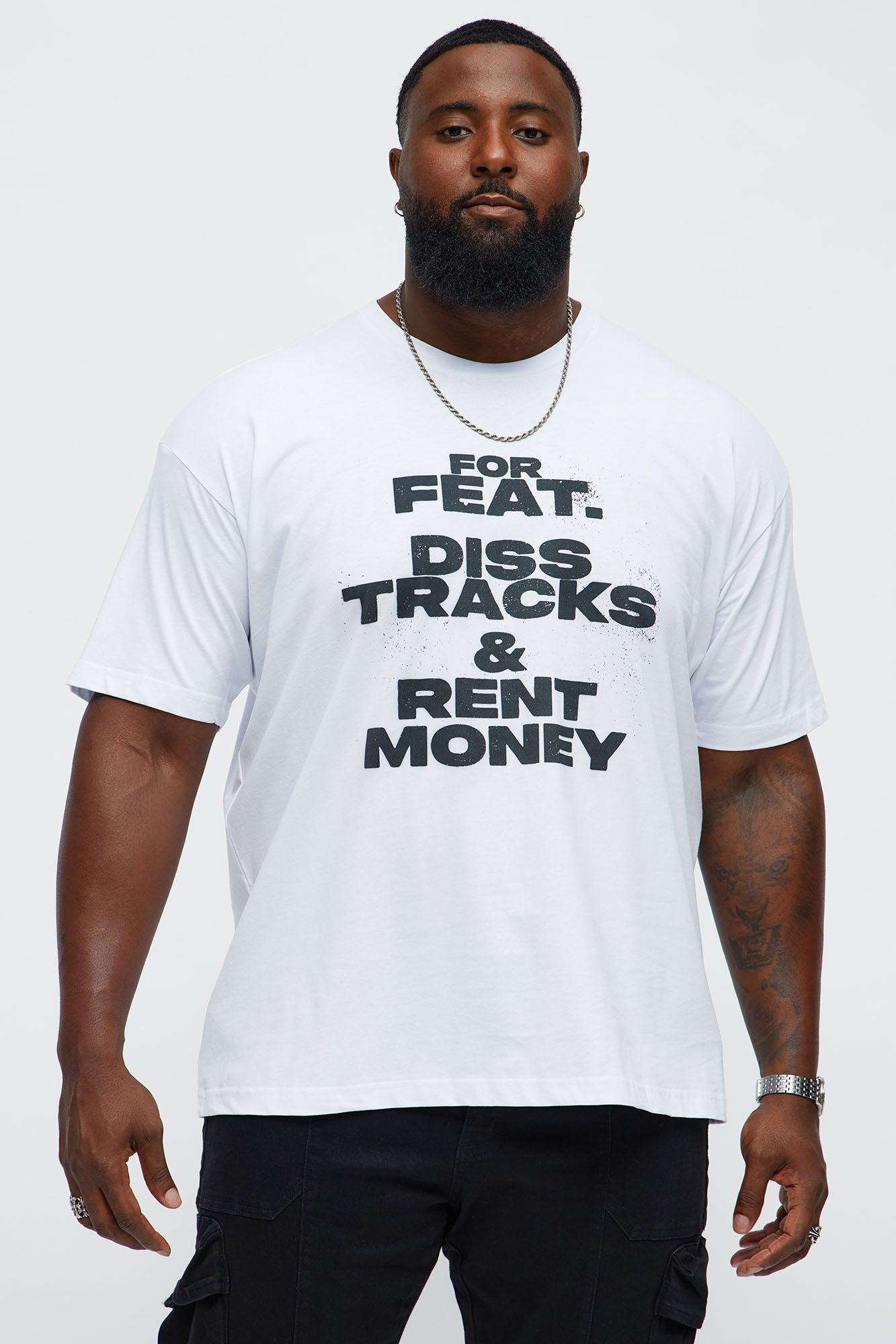 Rap Like Rent Is Due Short Sleeve Tee - White Male Product Image
