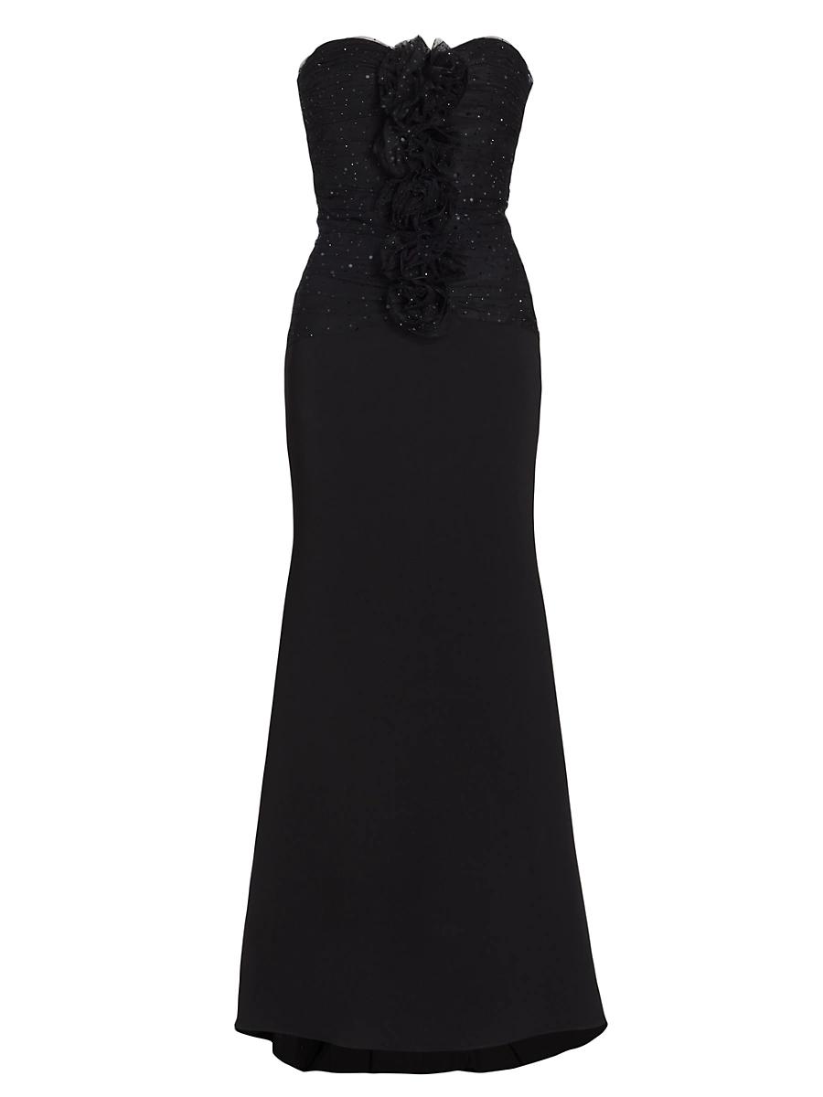 Womens Strapless Tulle Puff Gown Product Image