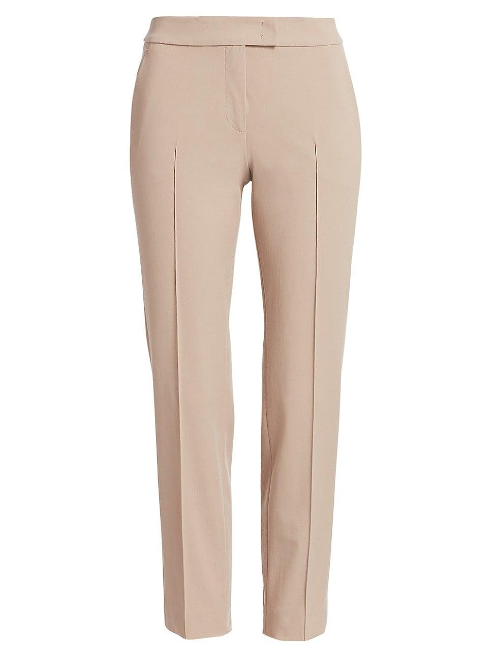 Frankie Straight-Leg Cotton-Stretch Cropped Pants Product Image