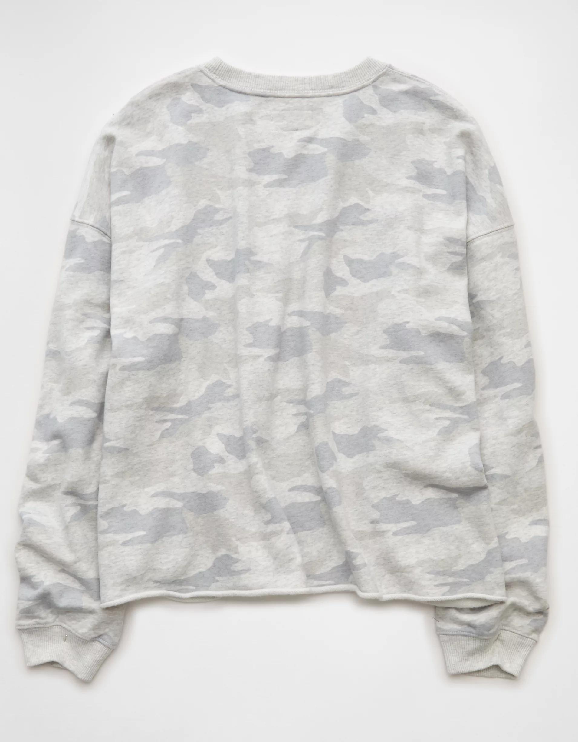 AE Everyday Luxe Cropped Cut-Off Sweatshirt Product Image