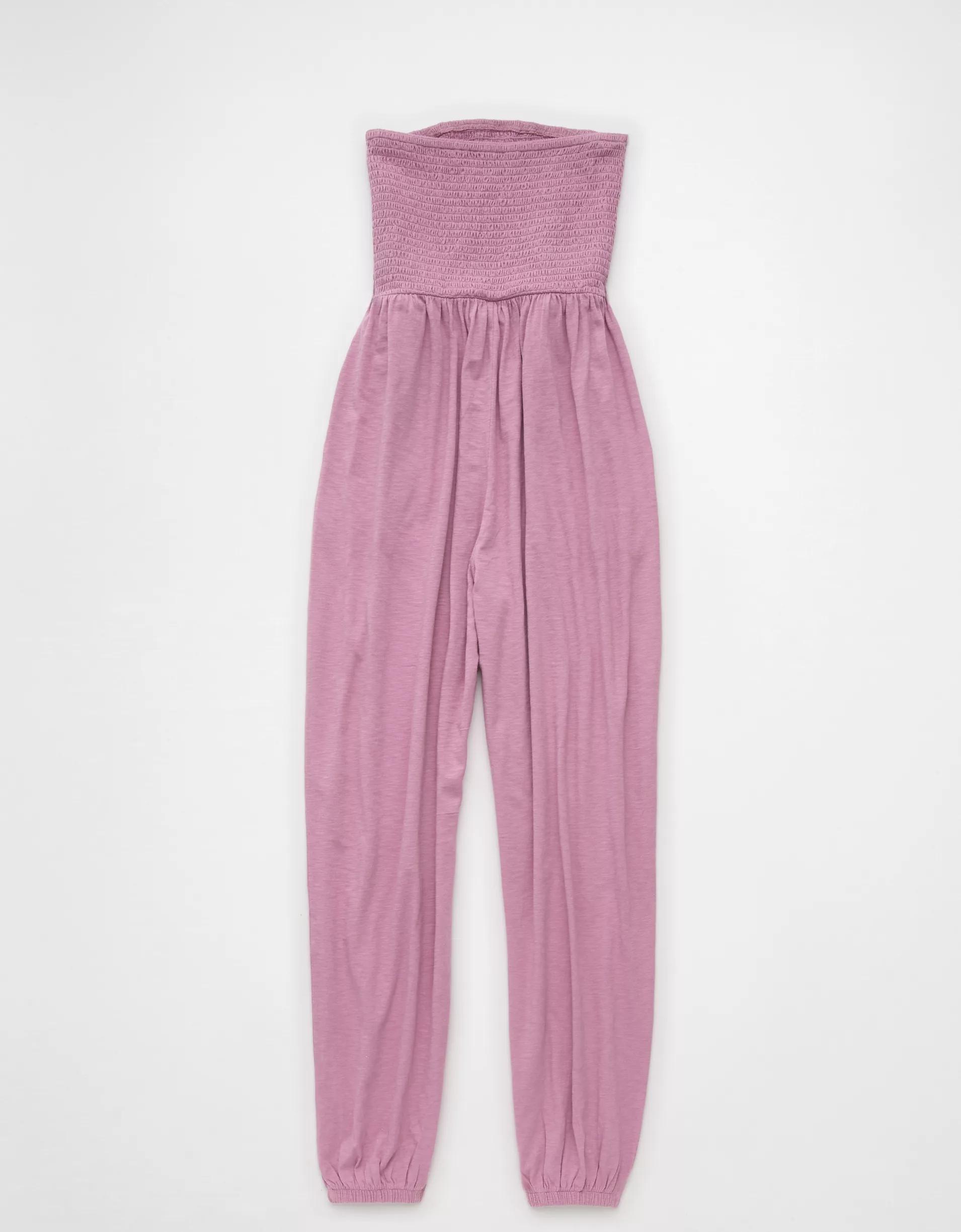 AE Sunchaser Knit Smocked Tube Jumpsuit Product Image