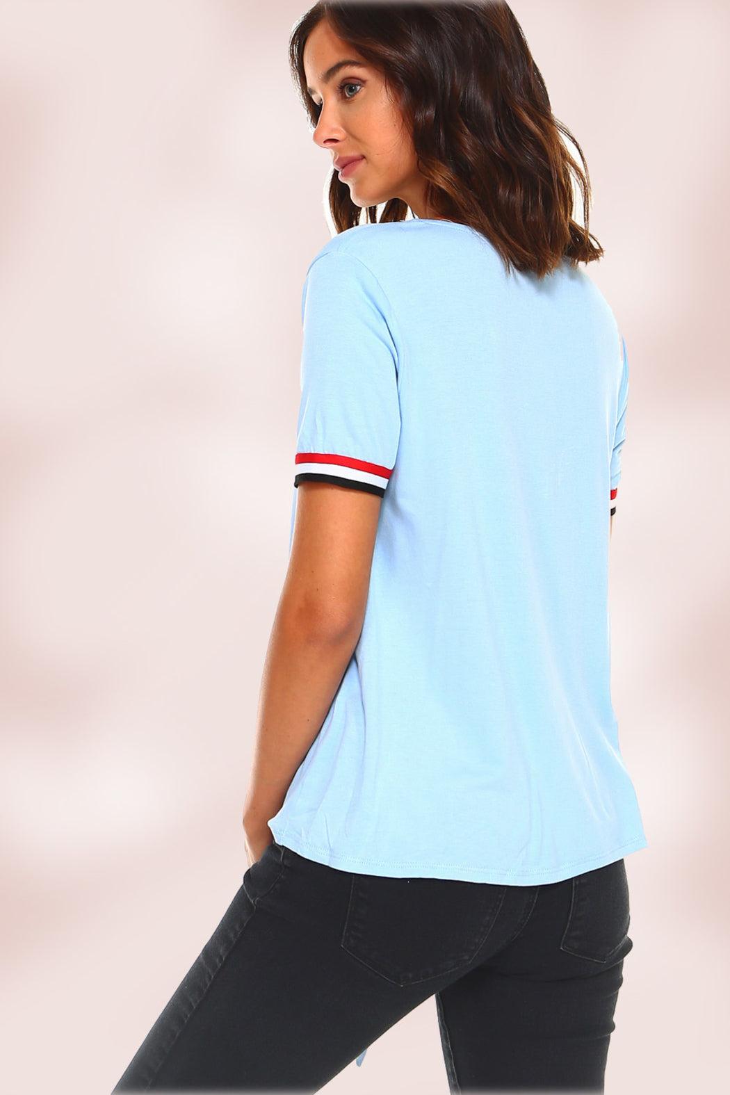 Stripe Tie Front Top Product Image