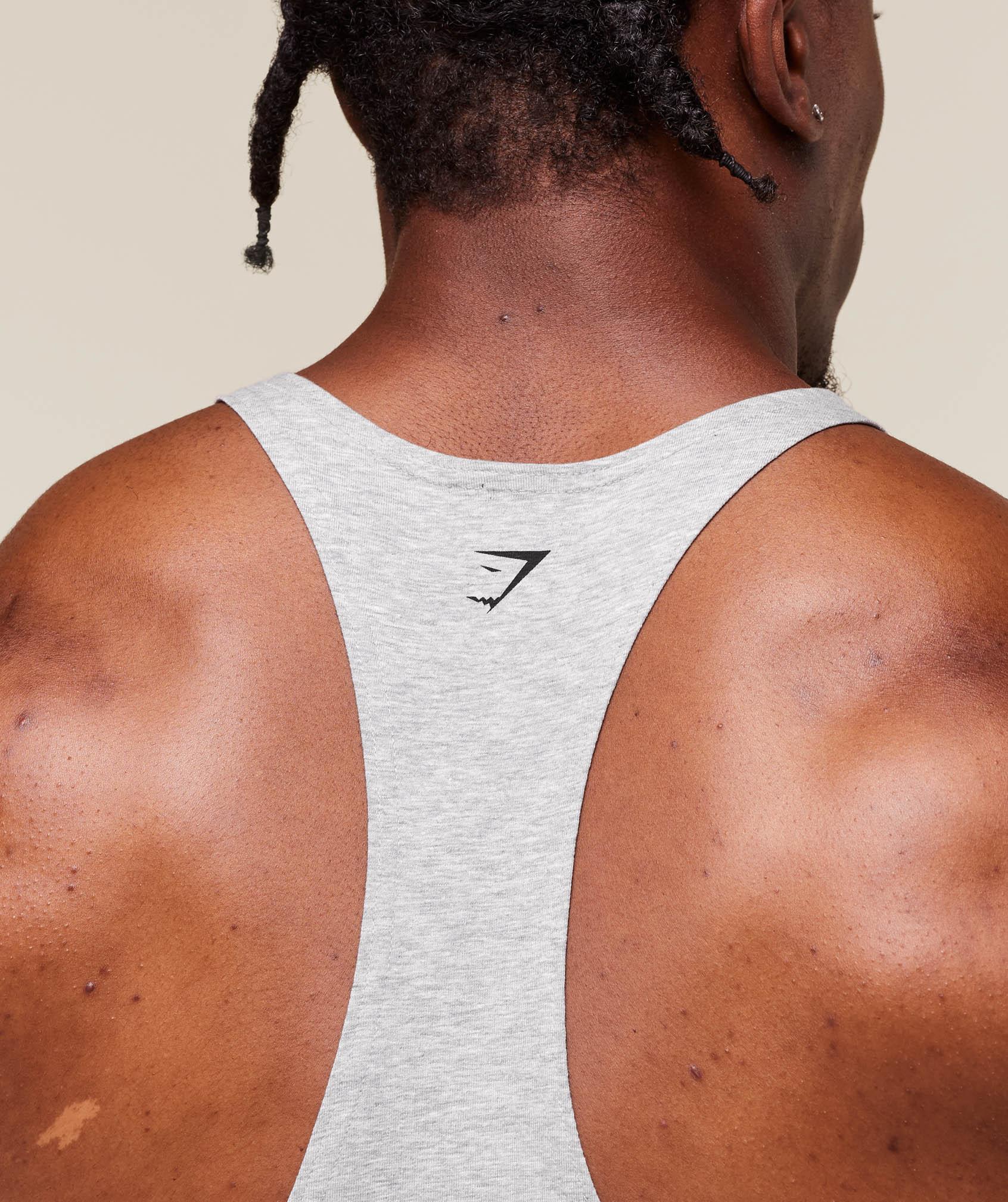 Gymshark Double Bicep Stringer - Light Grey Core Marl Male Product Image