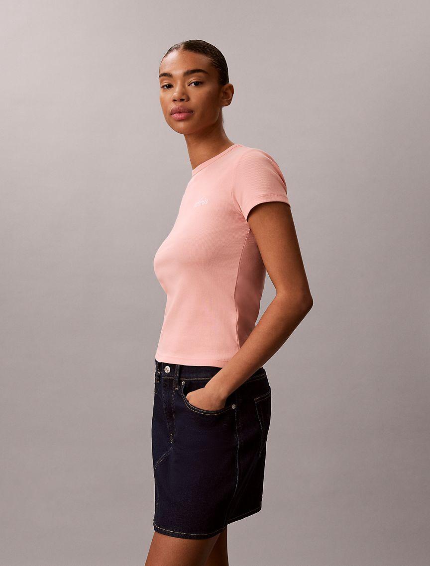 Contour Rib Logo Graphic Slim T-Shirt Product Image