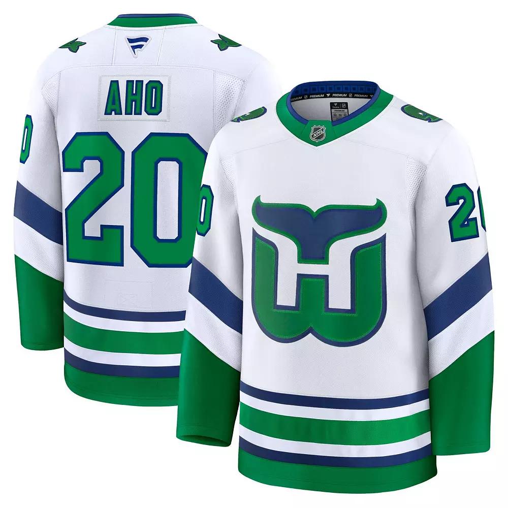 Men's Fanatics Sebastian Aho White Carolina Hurricanes Throwback Premium Jersey, Size: 42 Product Image