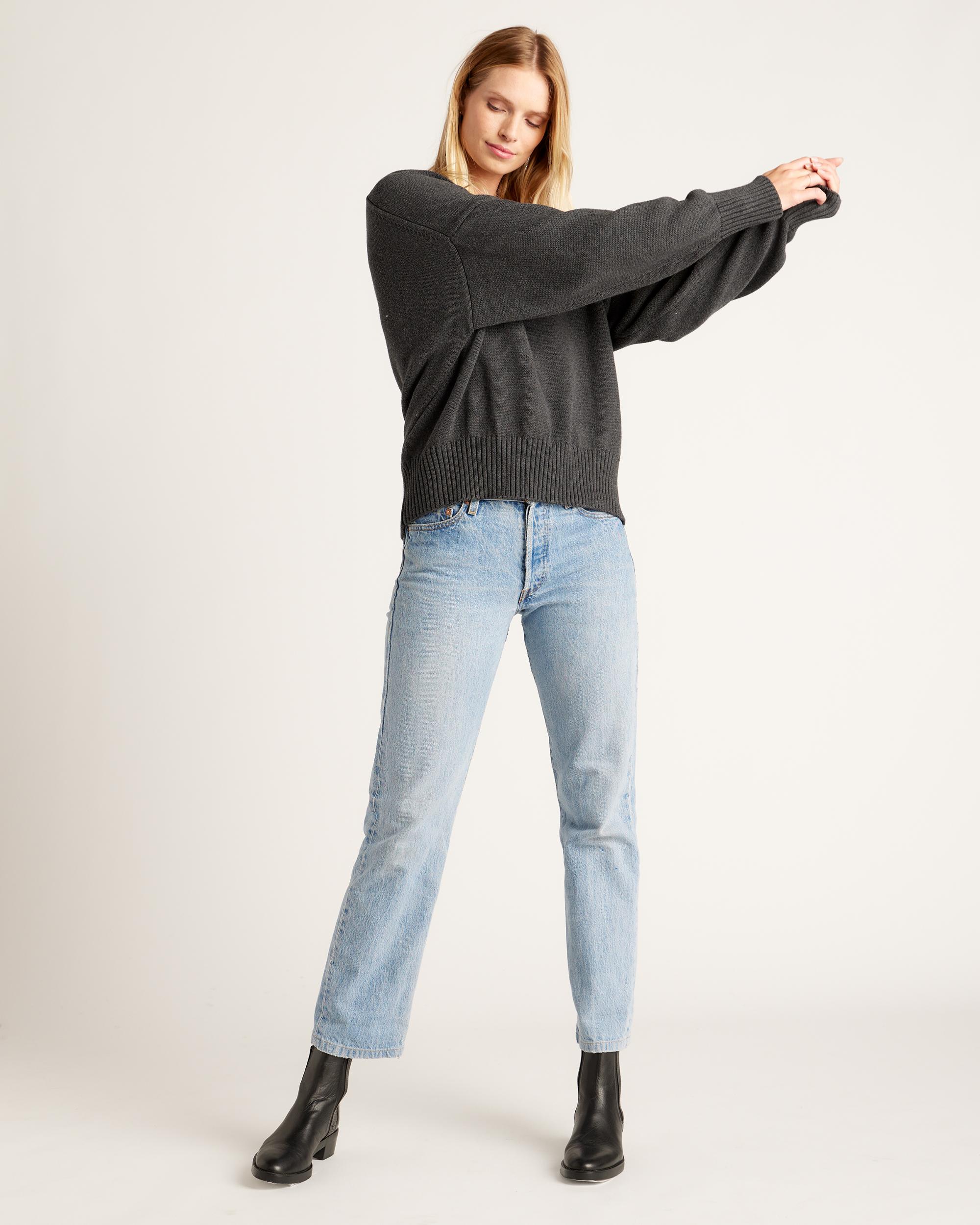 Quince | Women's Boyfriend Crewneck Sweater Organic Cotton Product Image
