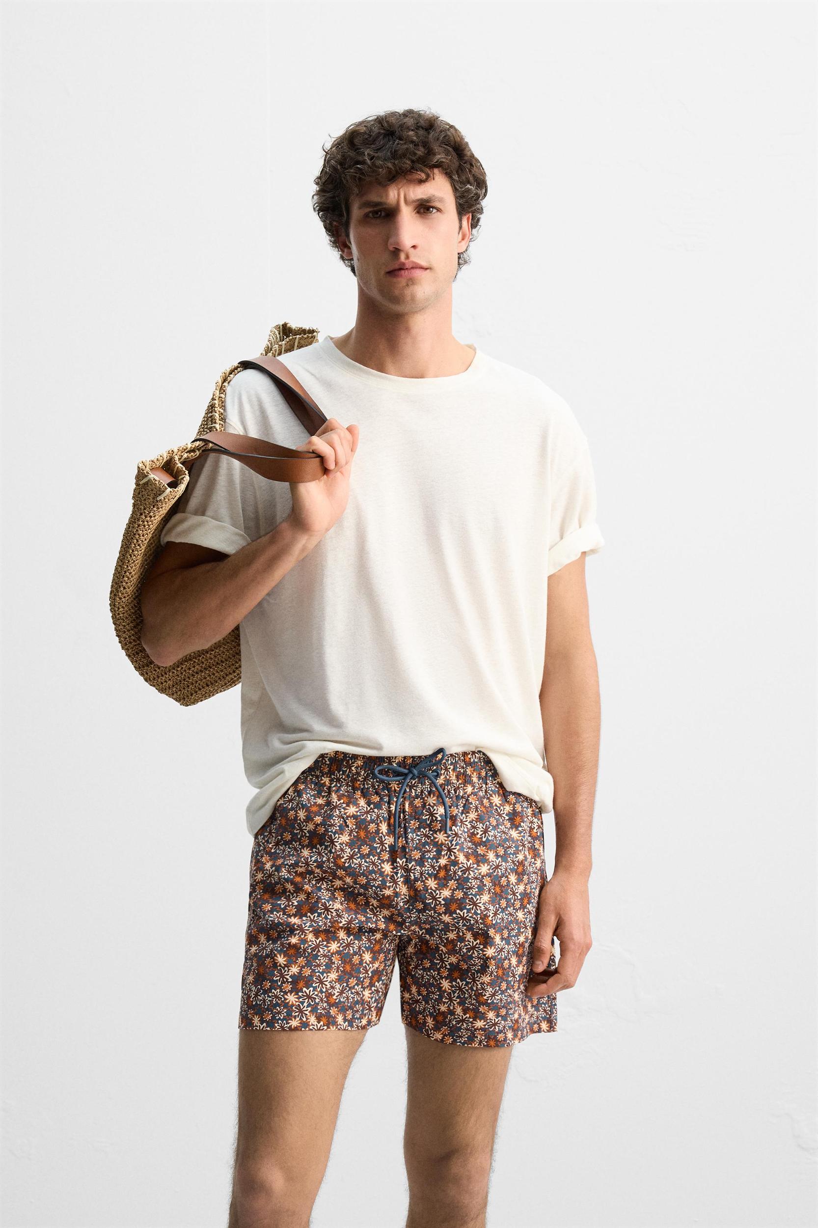 FLORAL PRINT MID-LENGTH SWIMSUIT Product Image