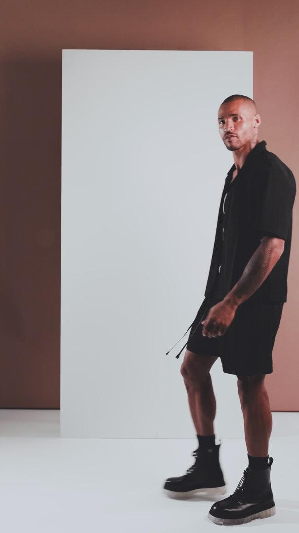 Show Up Short Sleeve Cuban Shirt - Black Product Image